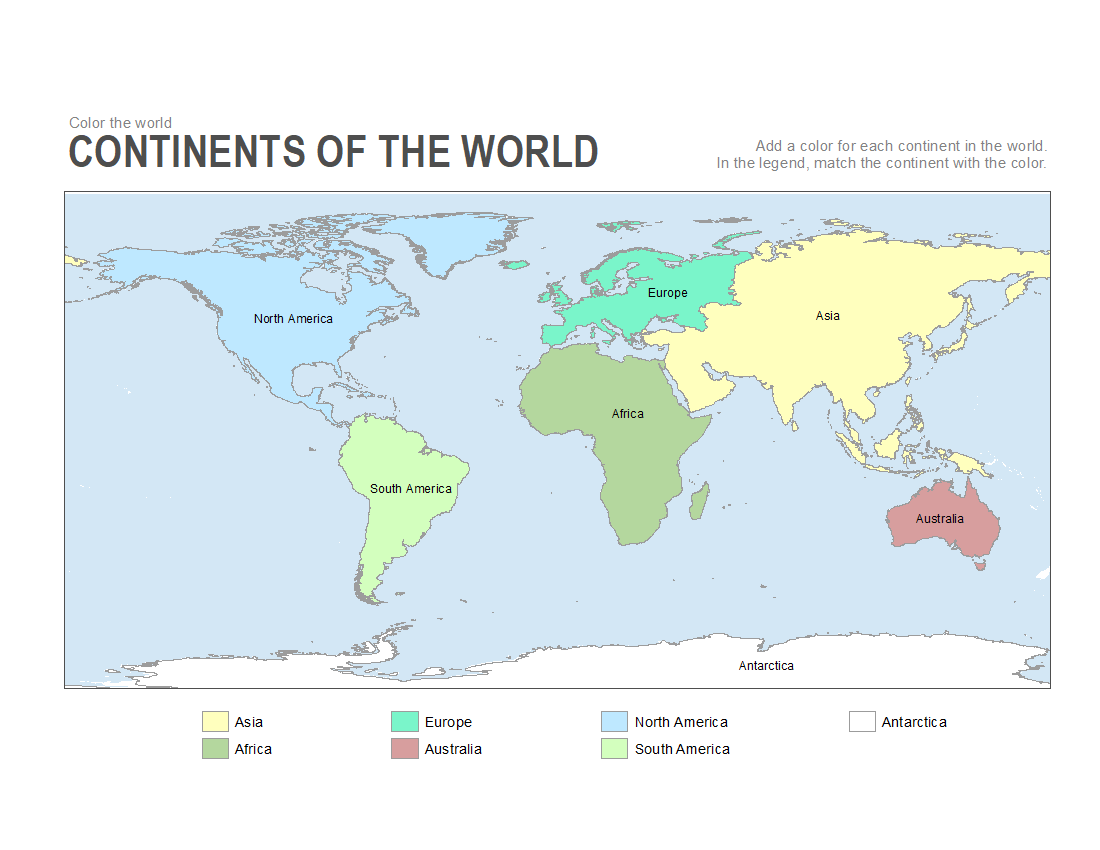Free Printable World Map With Continents