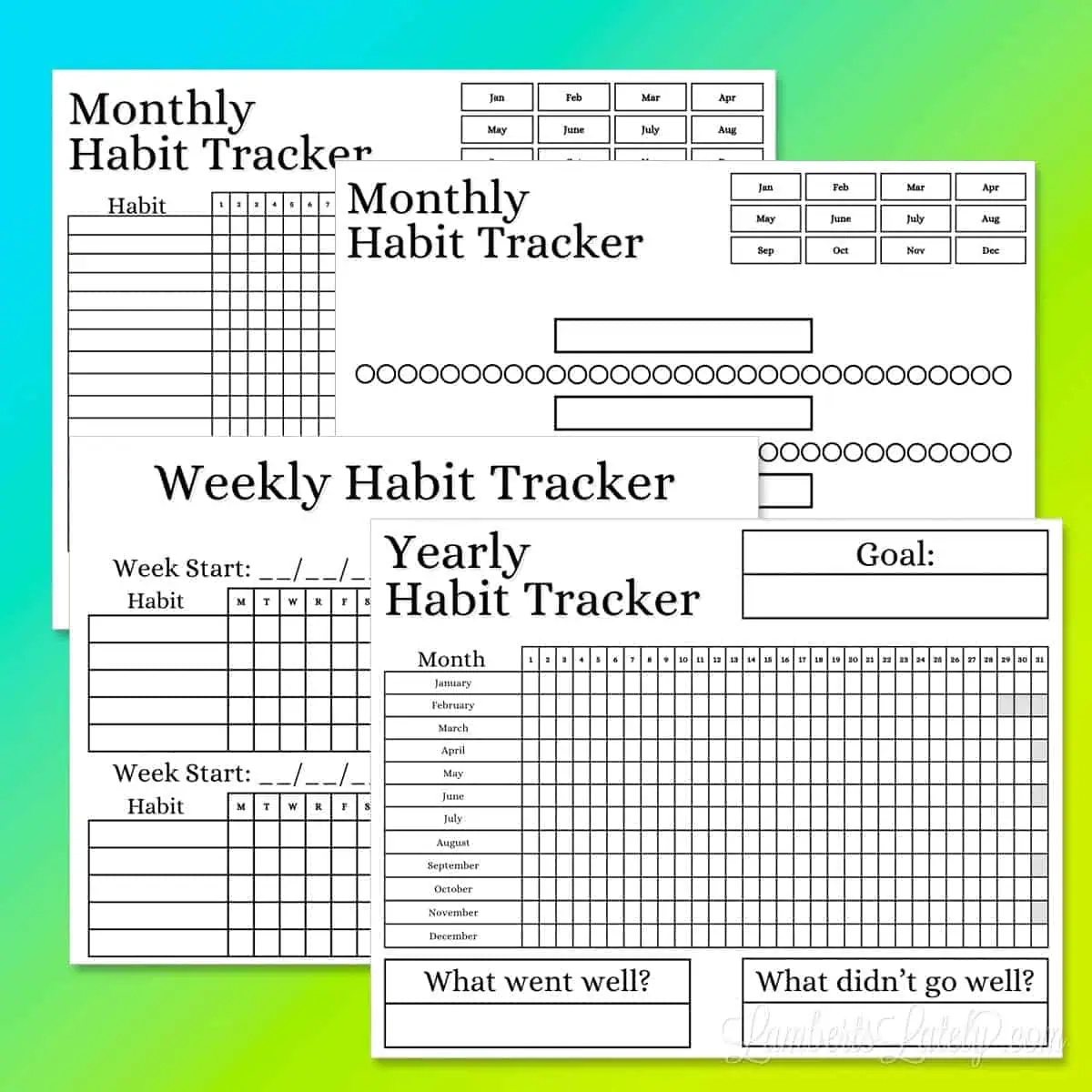 72 Free Editable Habit Tracker Printables Lamberts Lately