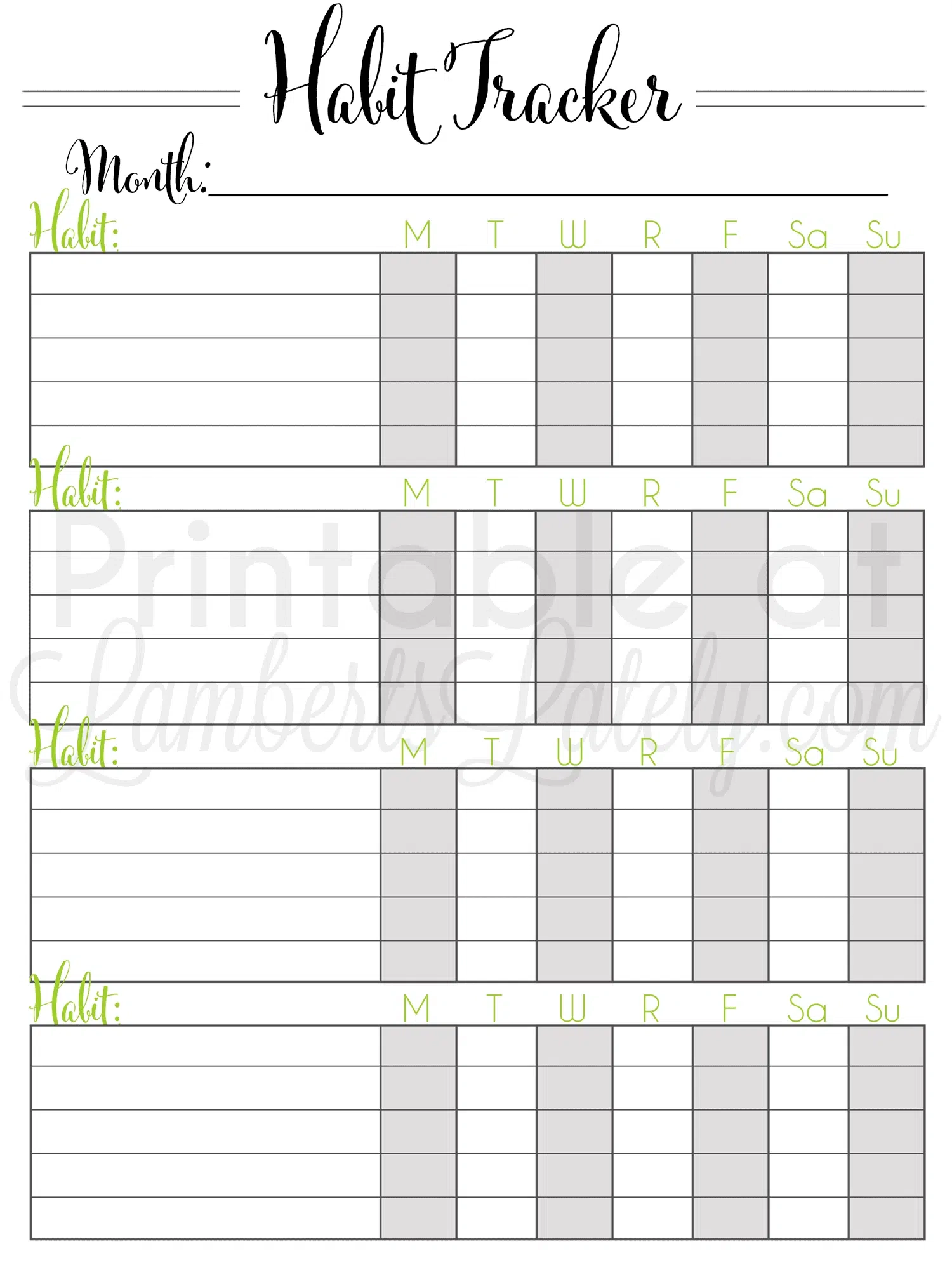 72 Free Editable Habit Tracker Printables Lamberts Lately