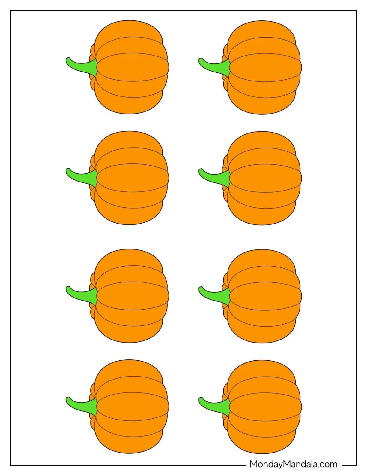 Free Printable Pumpkin Template Worksheets