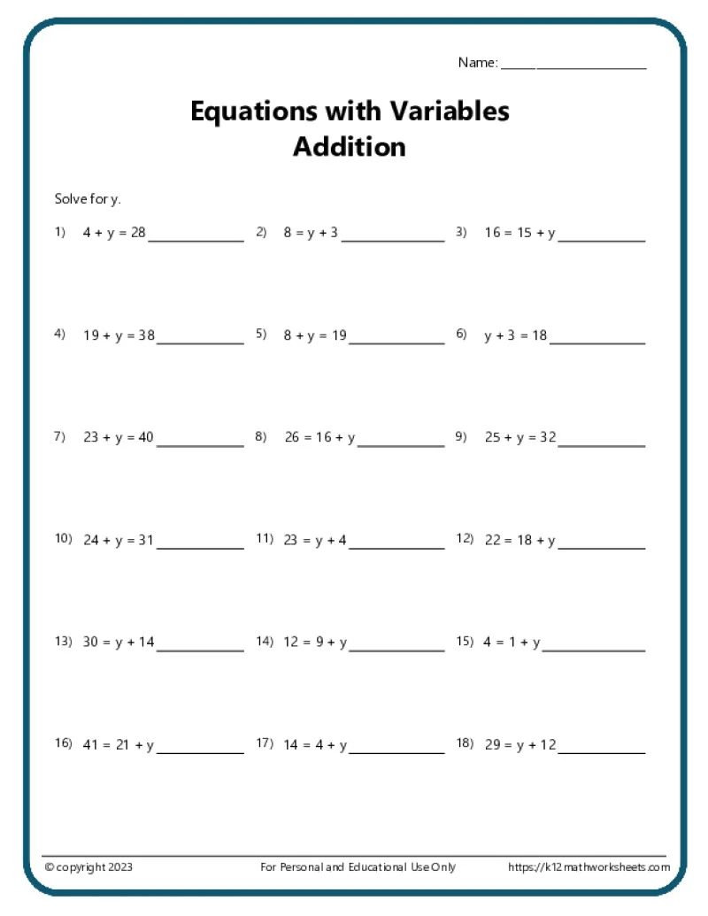 Free Math Worksheets Printable For 8th Grade