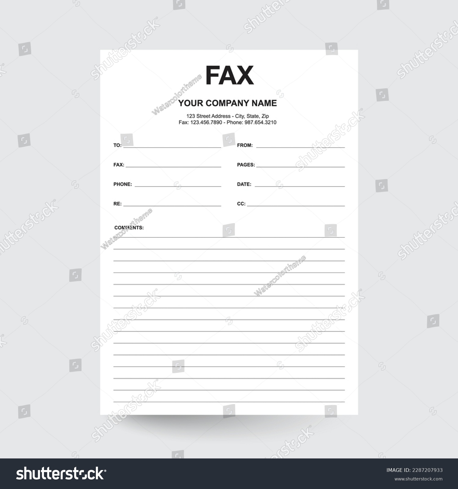 95 Fax Cover Sheet Template Royalty Free Images Stock Photos Pictures Shutterstock