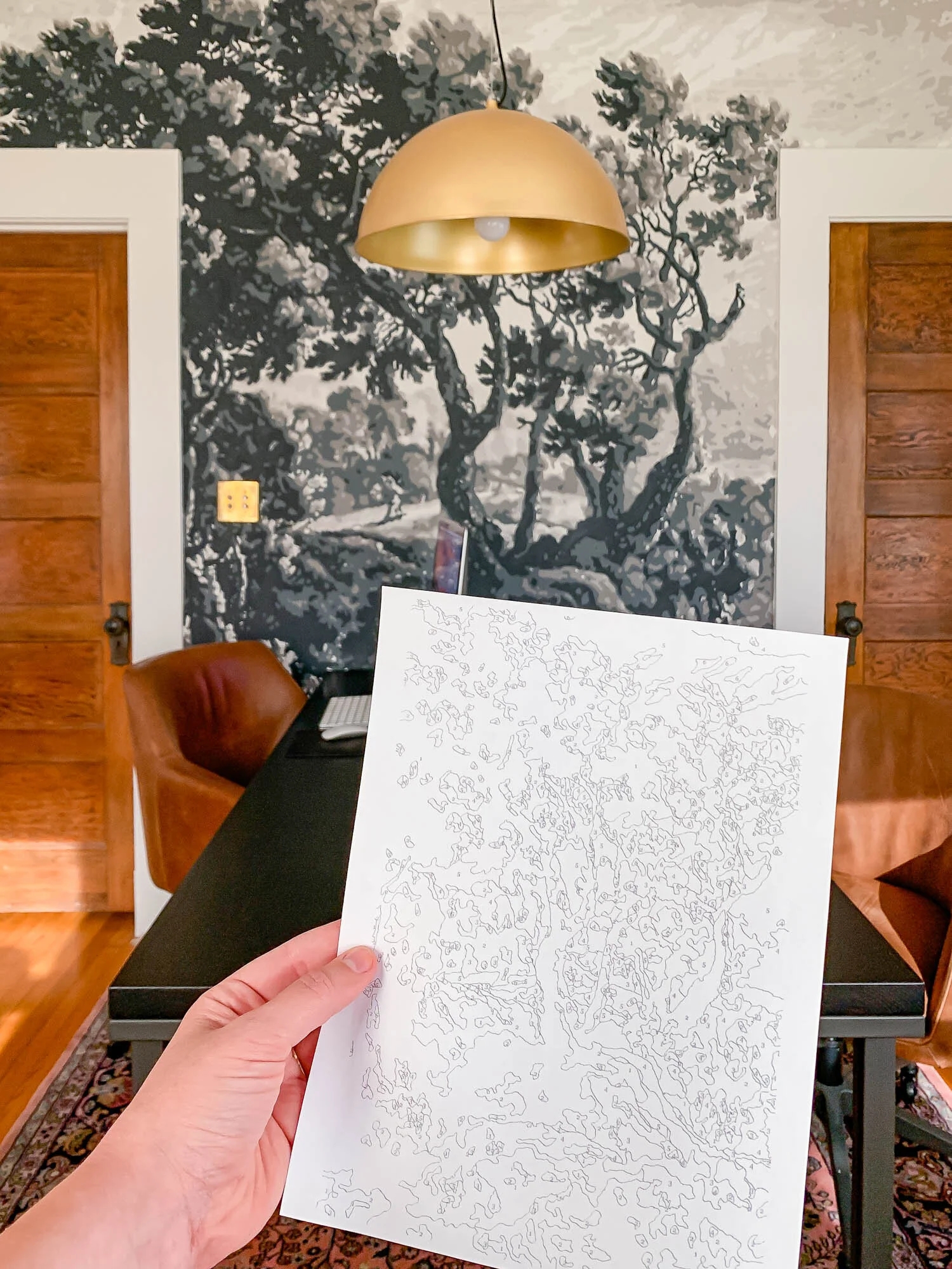 A Free Downloadable Coloring Page Paint By Numbers Of My Tree Mural The Gold Hive