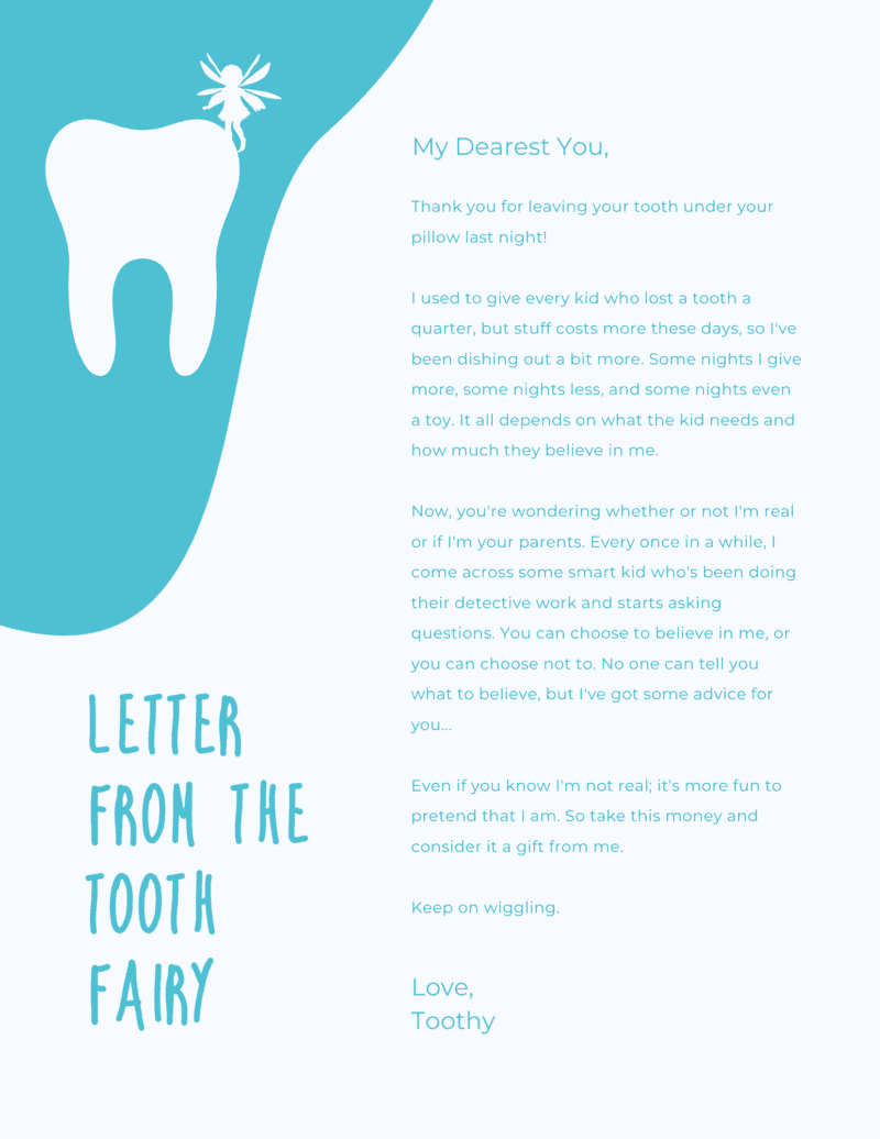 A Letter From The Tooth Fairy