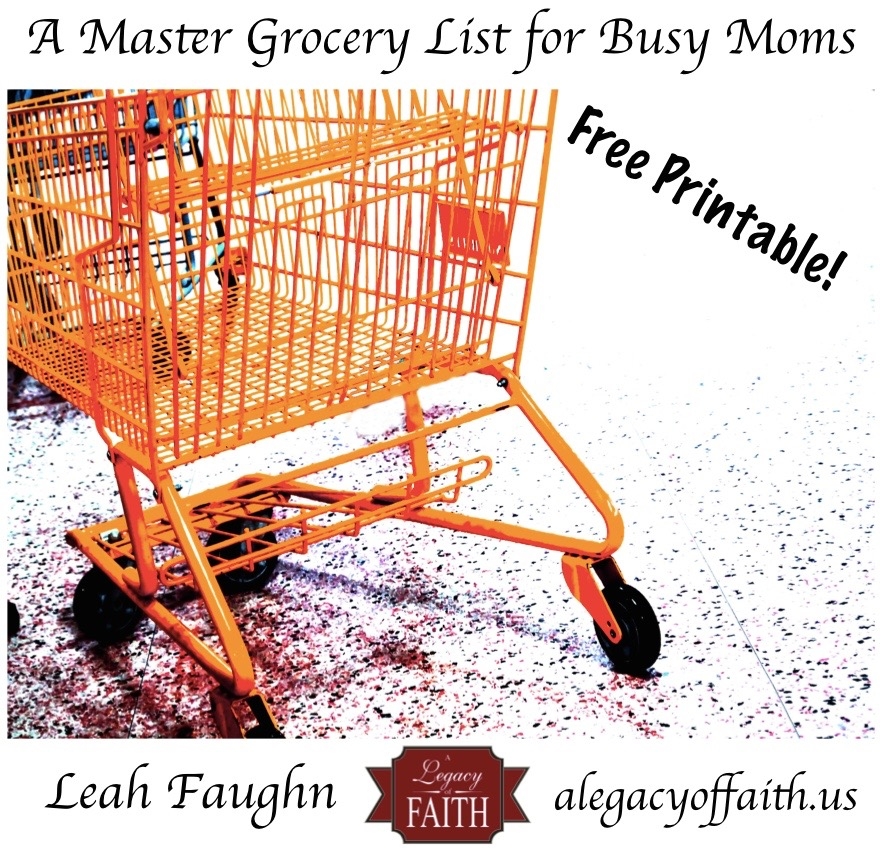 Free Printable Grocery List Working Mom
