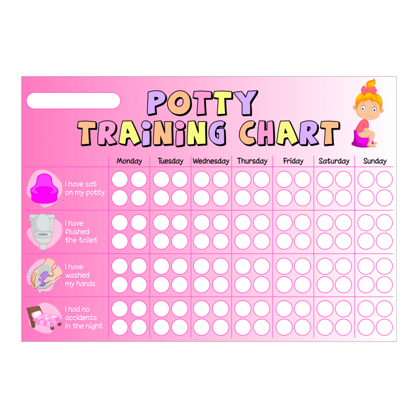 A4 Girls Potty Training Reward Chart