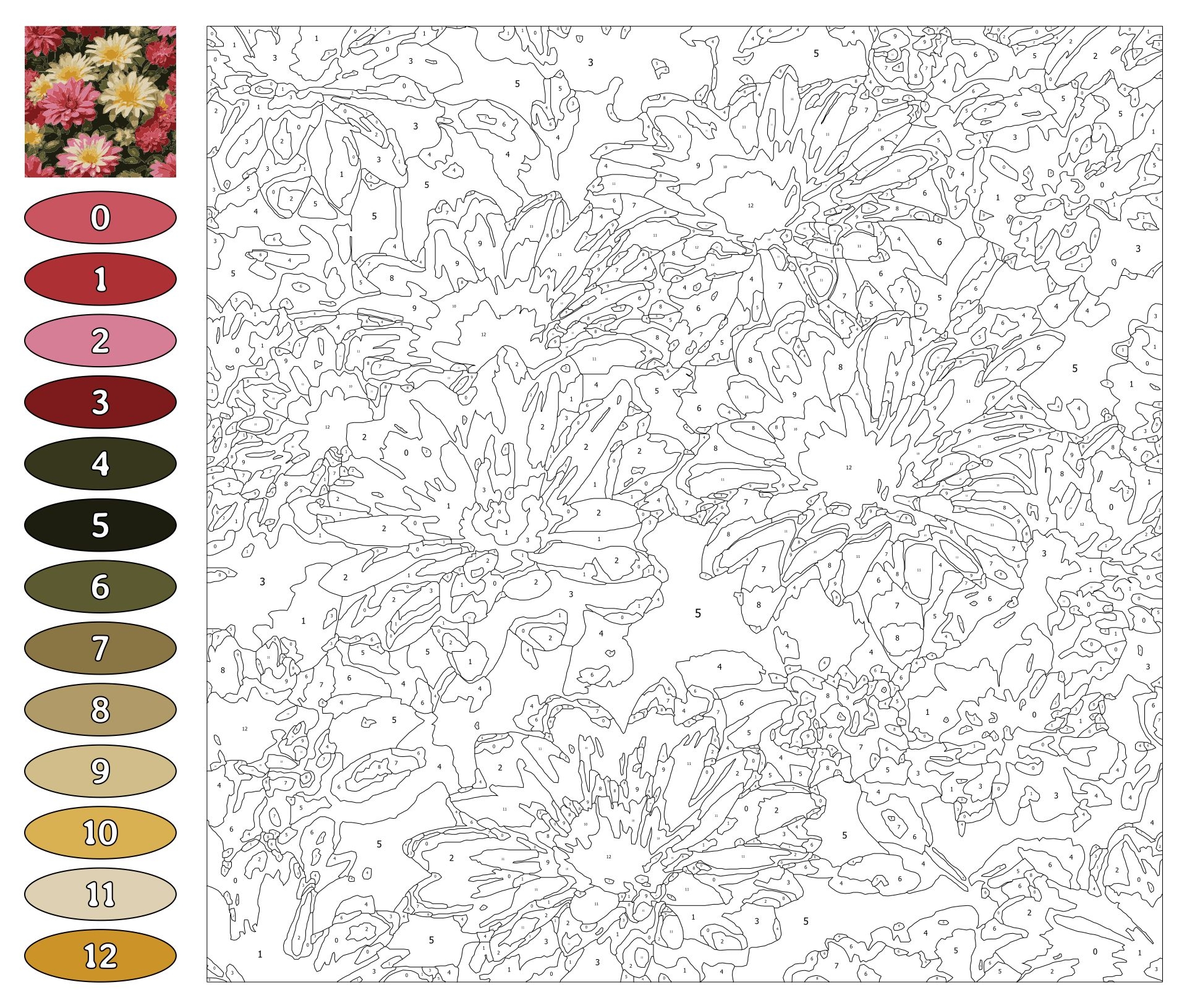 Adult Paint By Numbers 20 Free PDF Printables Printablee