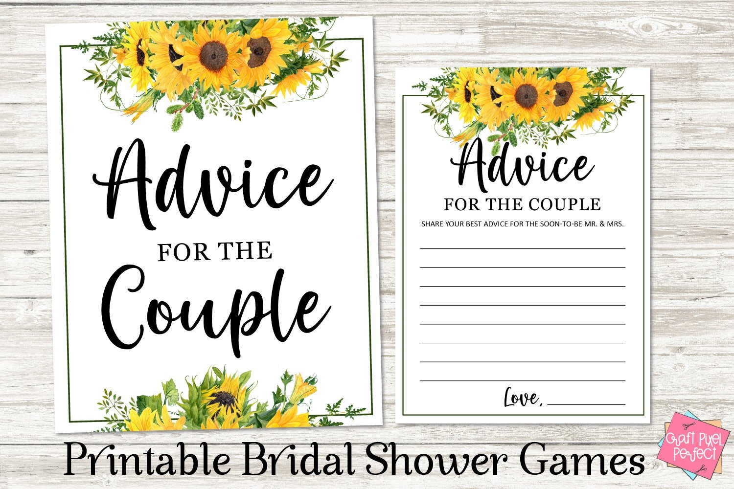 Advice For The Couple Wedding Shower Game Couples Game