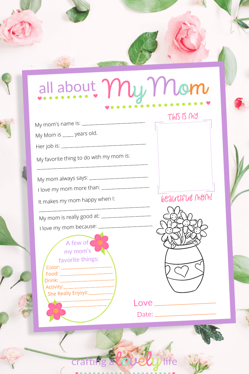 Free Mother's Day Printables For Preschoolers