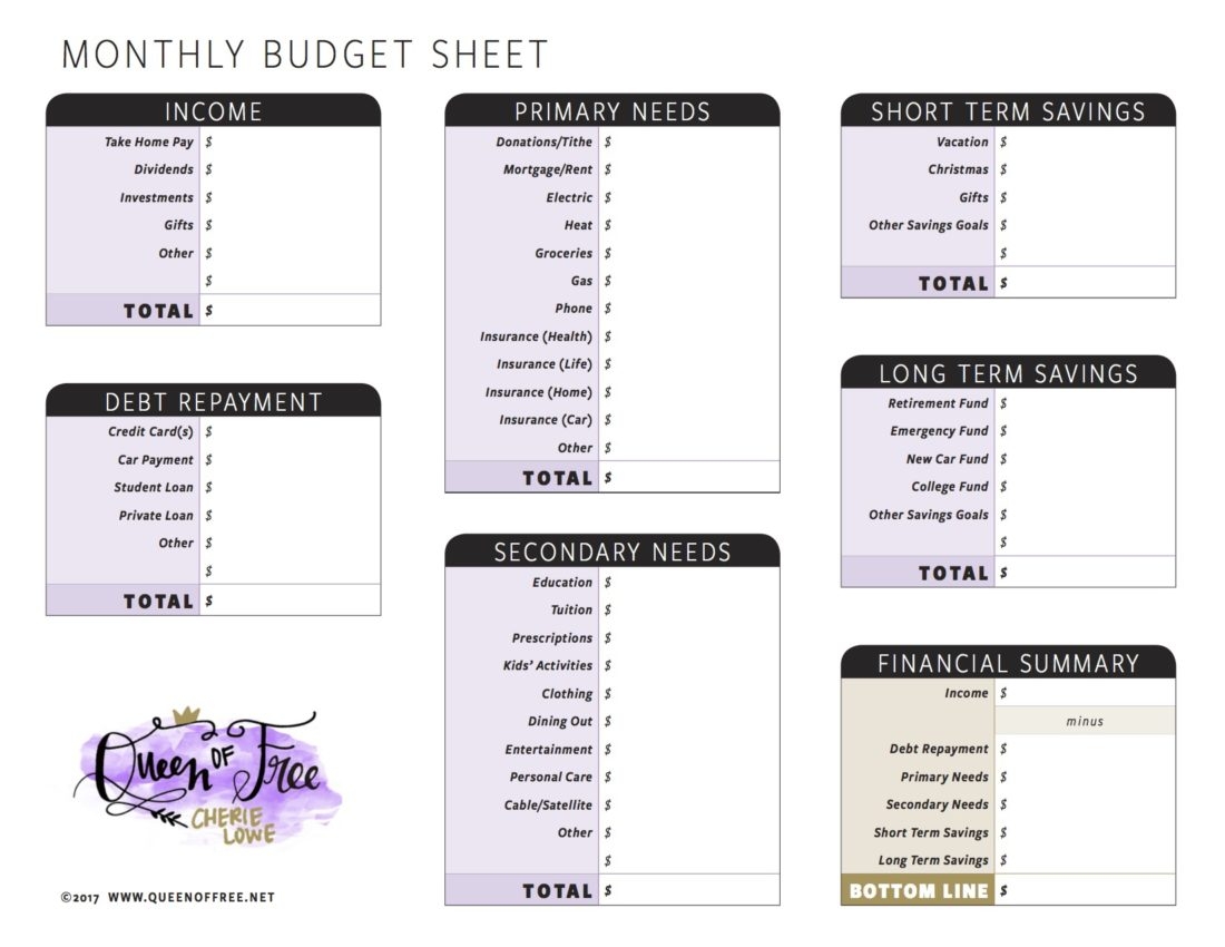 All New FREE Printable Budget Forms You Can Edit Queen Of Free