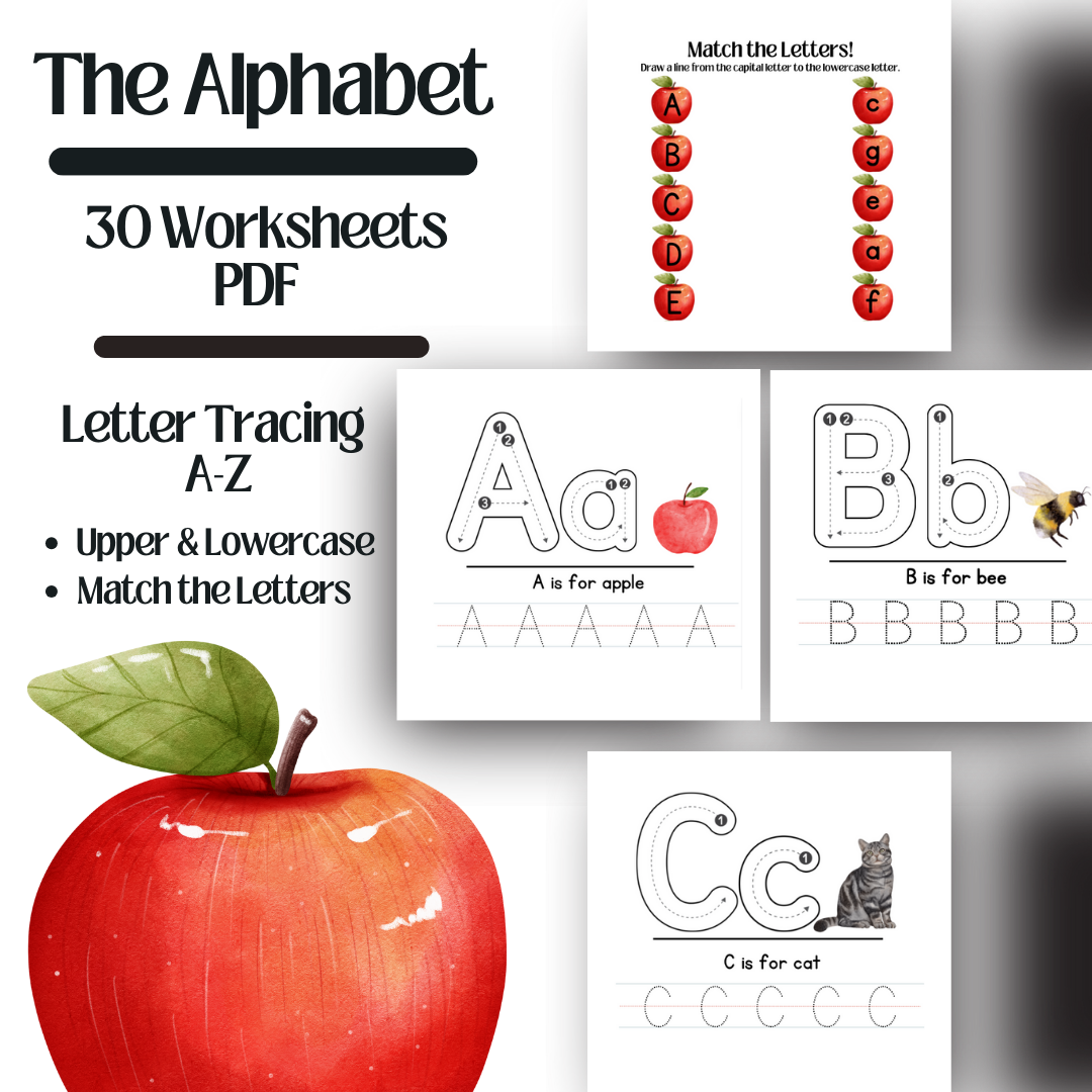 Alphabet Workbook Worksheets Letter Tracing Printables Activity Pre k Kindergarten Homeschool Classful