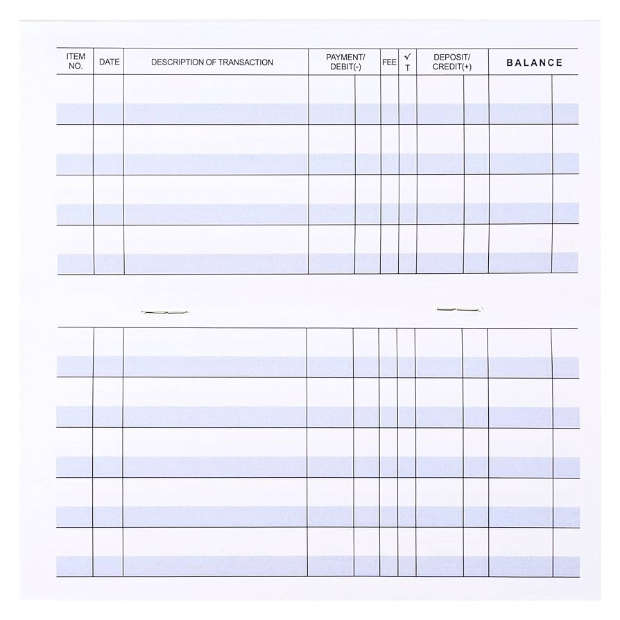 Amazon 32 Pack Larger Lines Check Register Checkbook Registers For Personal Checkbooks Blank Ledger Transaction Registers For Personal Or Business Check Register Book Easy To Read Office Products