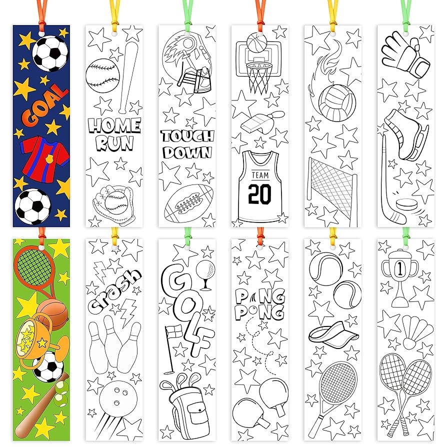 Amazon 75Pcs Sports Ball Color Your Own Bookmarks For Kids Basketball Softball Theme DIY Coloring Blank Bookmark Classroom Art Craft Supplies For Teachers Students Birthday Gift Party Reward Goodie Filler Amazon 75Pcs Sports Ball Color Your Own Bookmarks For Kids Basketball Softball Theme DIY Coloring Blank Bookmark Classroom Art Craft Supplies For Teachers Students Birthday Gift Party Reward Goodie Filler