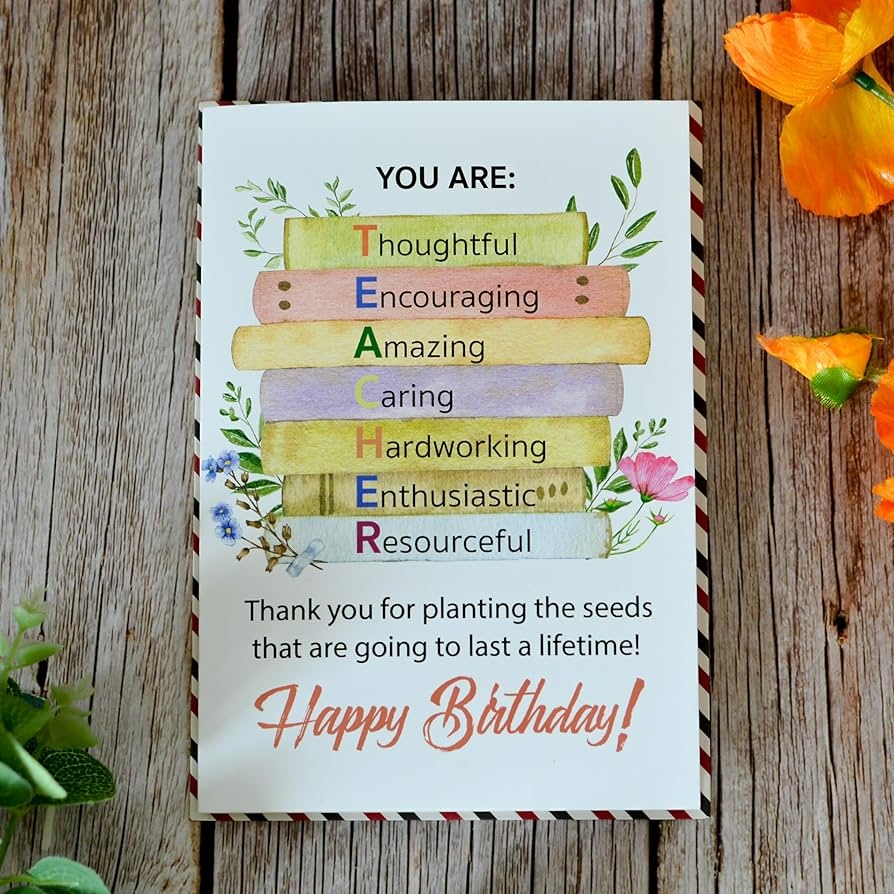 Happy Birthday Teacher Card Printable Free