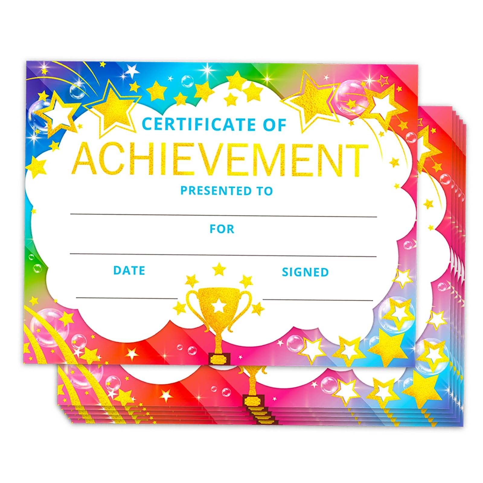 Amazon Certificate Paper For Kids Gold Star Preschool Diploma Certificates For Printing 30 Pack Kindergarten Certificate Of Achievement Award Certificate Paper For Students 8 5x11 Office Products