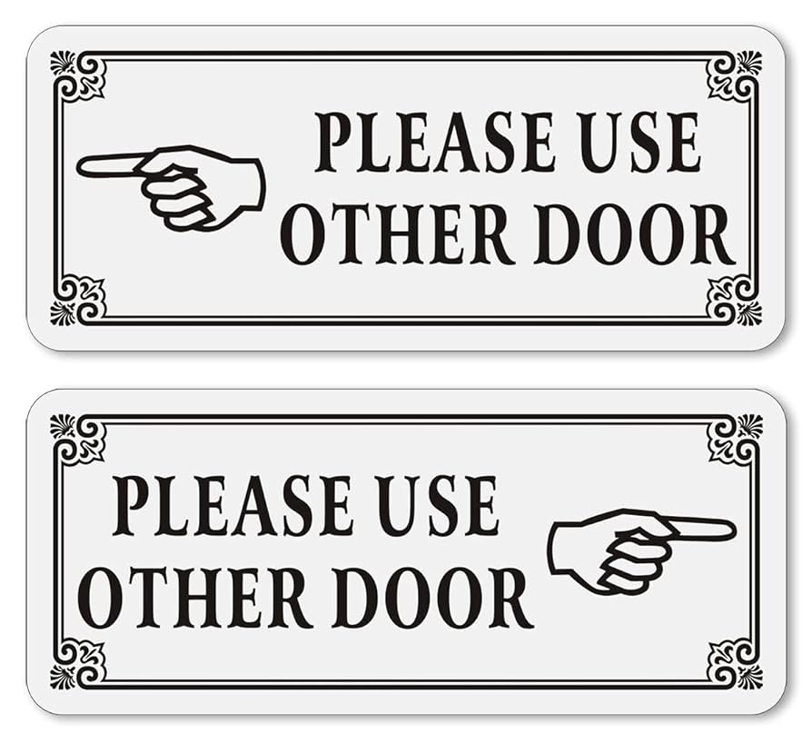 Amazon Clotide Please Use Other Door Sign With Adhesive Tape 1 Sets 11 x5 inches silver With Black Print And Outline Office Products