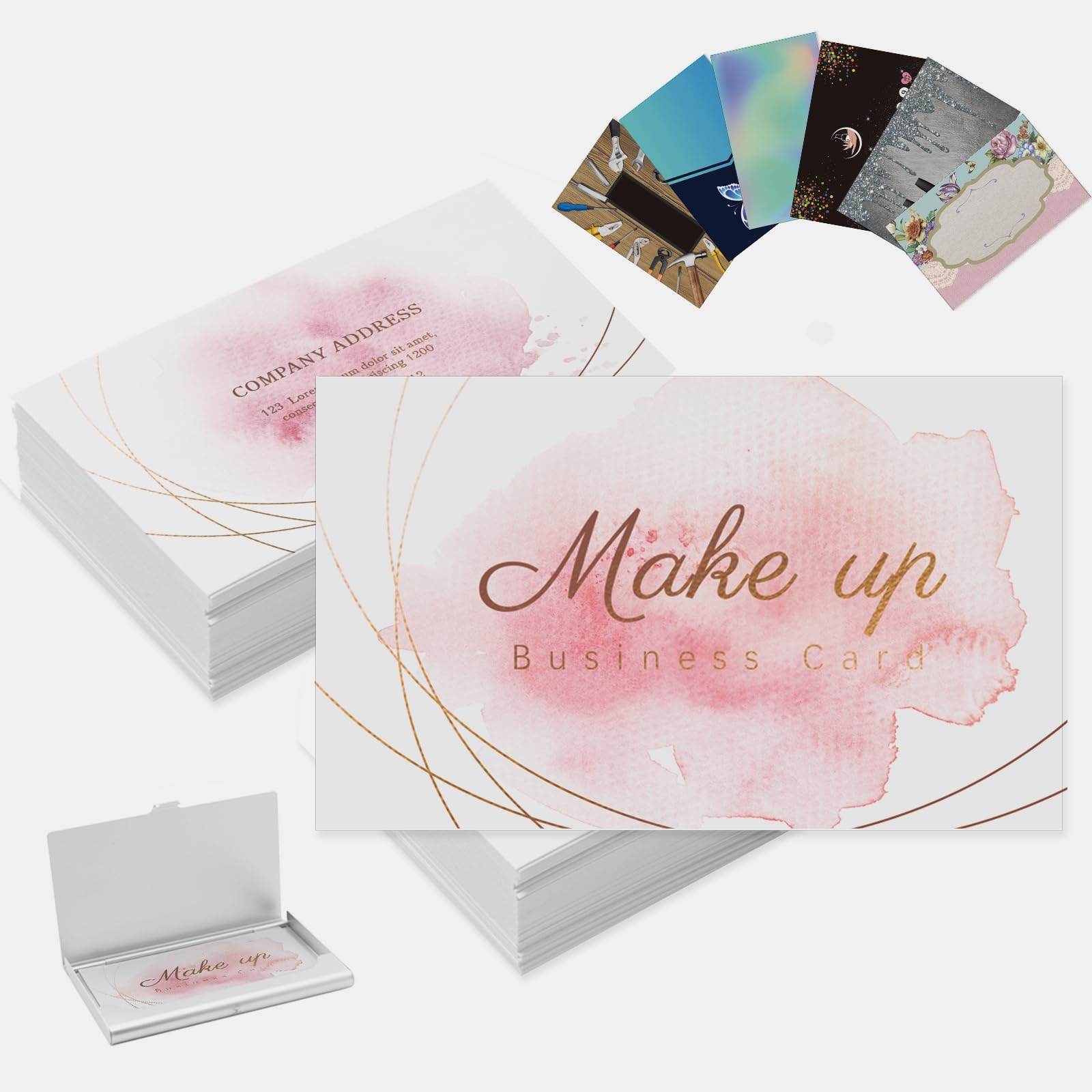 Amazon Custom Makeup Business Cards Customized With Logo Photo Personalized Business Card Customizable 1000 500 200 100 Double Sided Printable Waterproof Cards Business For Small Business Office Products