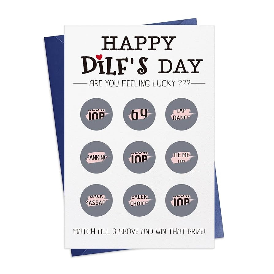 Amazon FaCraft Funny Fathers Day Card For Husband Boyfriend Fiance 4x6 Rude Naughty Romantic Interactive Happy DILF Scratch Off Fathers Day Gift Greeting Card With Envelope From Wife Girlfriend Fiancee 