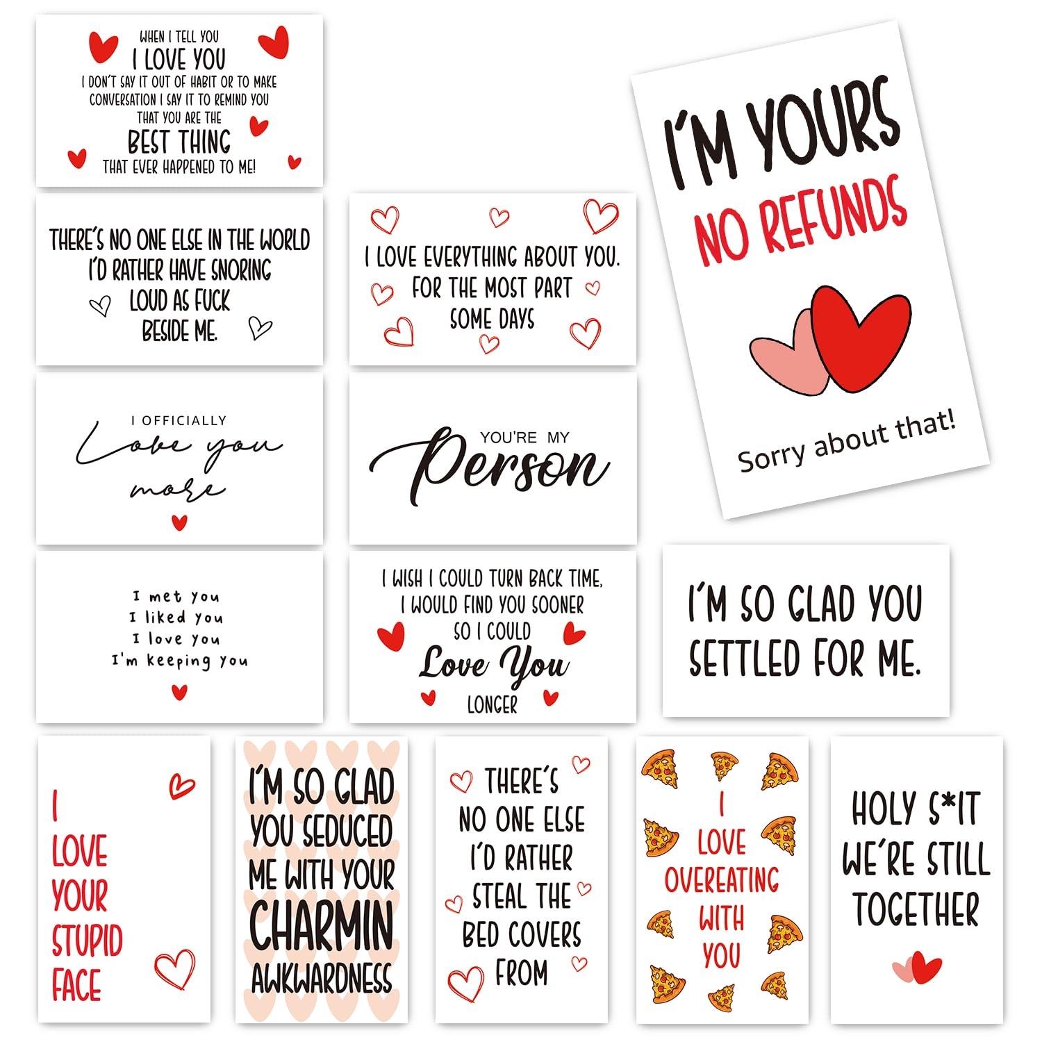 Amazon Funny Mini Anniversary Cards Love Notes Cards With Envelopes For Valentines Day Husband Wife Him Her Boyfriend Girlfriend Lunch Box Notes Card 14 Pcs FS230 Home Kitchen