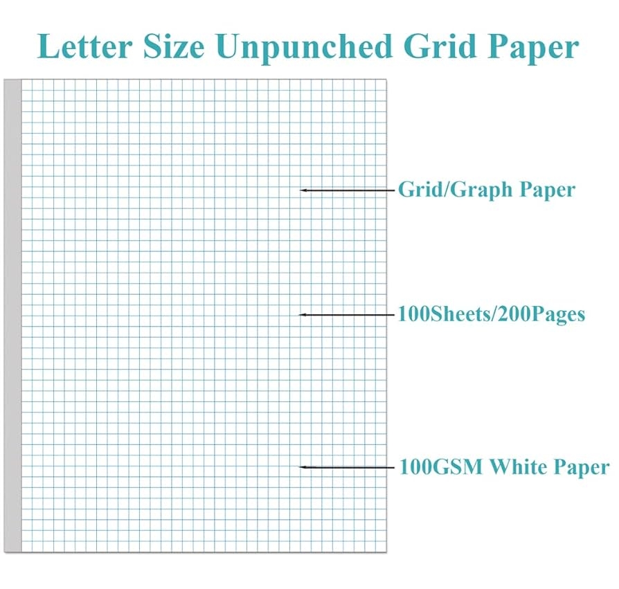 Amazon Graph Paper A4 Grid Paper 4 x4 Blue Quad Rule 100Sheets 200Pages Unpunched Double Sided 100gsm White Paper 8 5 X 11 Office Products