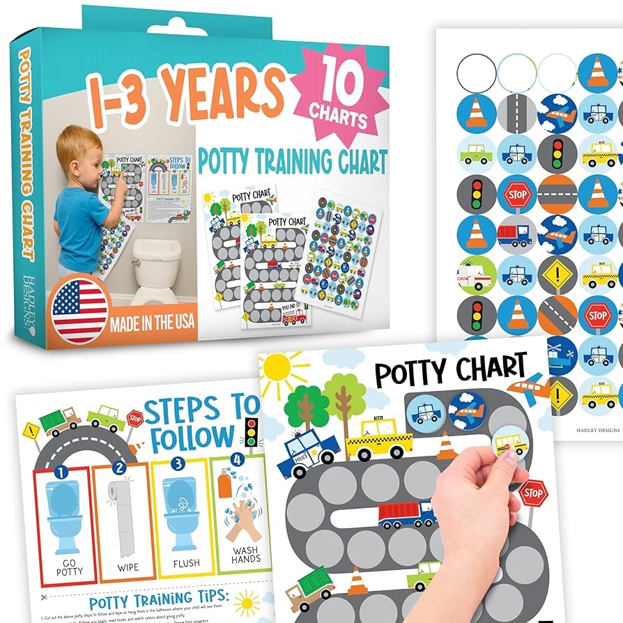 Amazon Hadley Designs Potty Training Chart For Boys With Fun Reward Stickers Sticker Chart For Kids Potty Training Potty Training Chart For Toddlers Boys Sticker Chart For Potty Success Baby