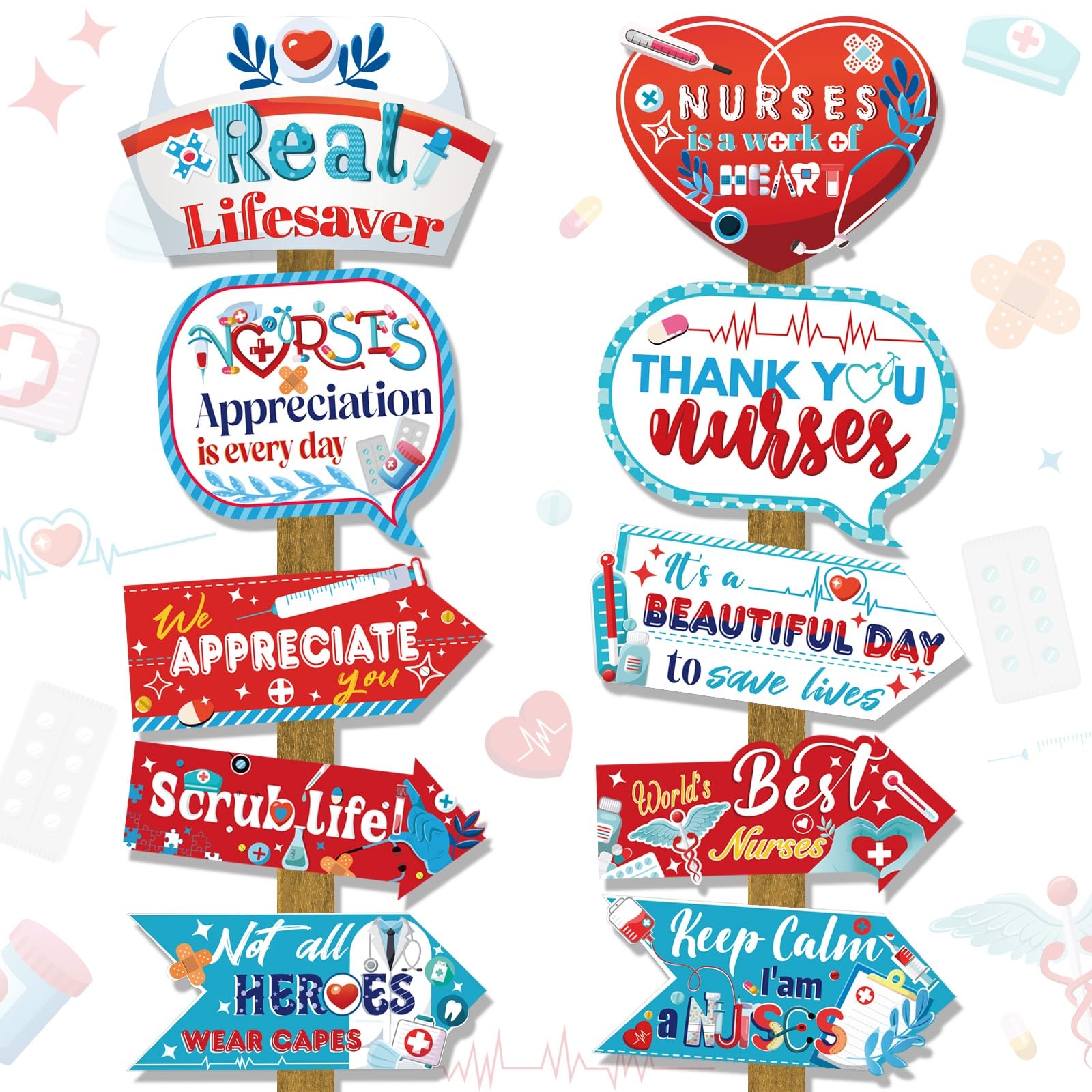 Amazon HOWAF 20 Pieces Nurse Appreciation Week Party Yard Signs Thank You Nurses Party Decorations Yard Welcome Sign For RN Graduation Party Happy National Nurses Week Party Supplies For Indoor Outdoor 
