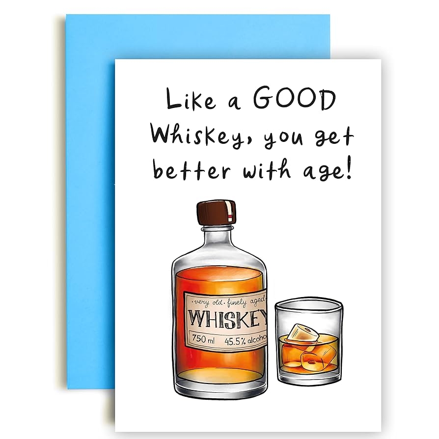 Amazon Huxters Birthday Cards For Men Funny Dad Birthday Cards Whiskey Old Man Birthday Card Grandad Happy Birthday Cards Bourbon Husband Birthday Card A5 Birthday Card Office Products