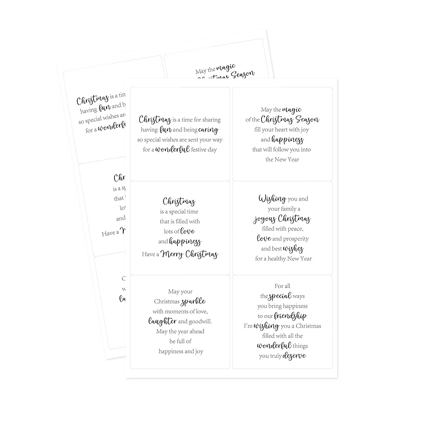 Amazon Katy Sue Christmas Verses Peelables Stickers For Christmas Card Making 48 Peelable Verses Sentiments Peel Offs From Katy Sue Designs Card Making Supplies Each Peel Off Sticker Is 4 X 3 5 Inch