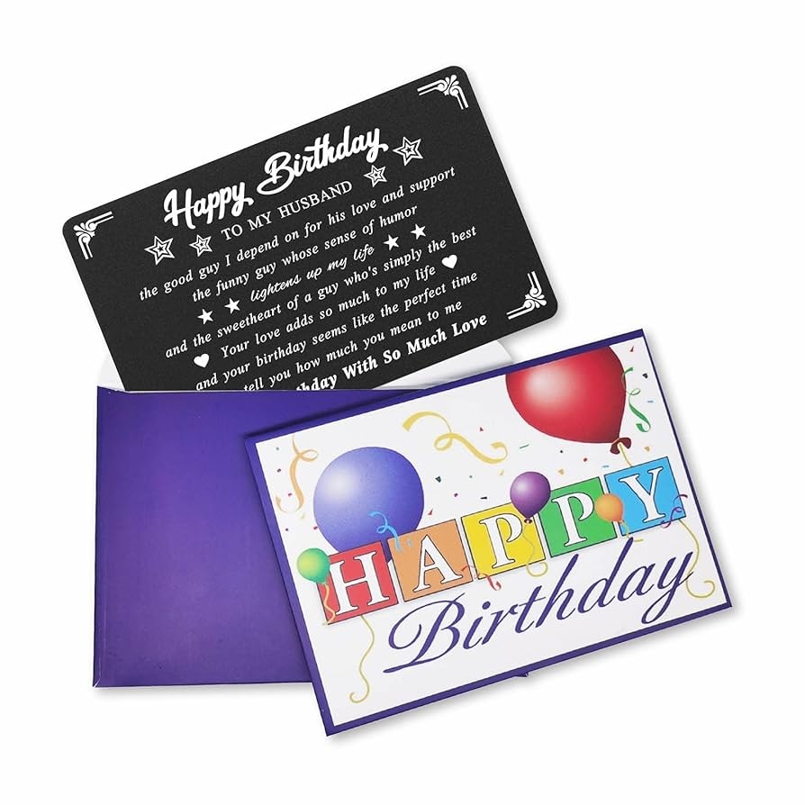 Amazon Levole Personalized Husband Birthday Card Happy Birthday Husband Wallet Card How Much You Mean To Me Husband Birthday Gift Engraved Black Aluminum Office Products