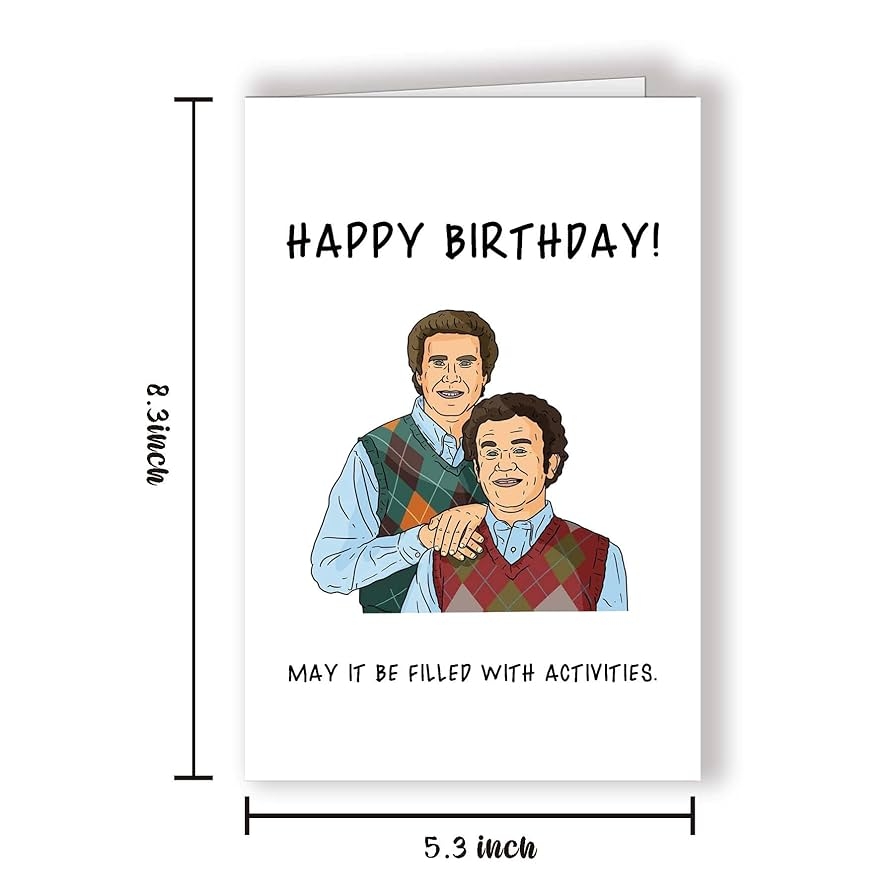 Amazon Longkado Step Bros Birthday Card Funny Birthday Card Comedy Bday Greeting Card Best Friends Birthday Card Office Products