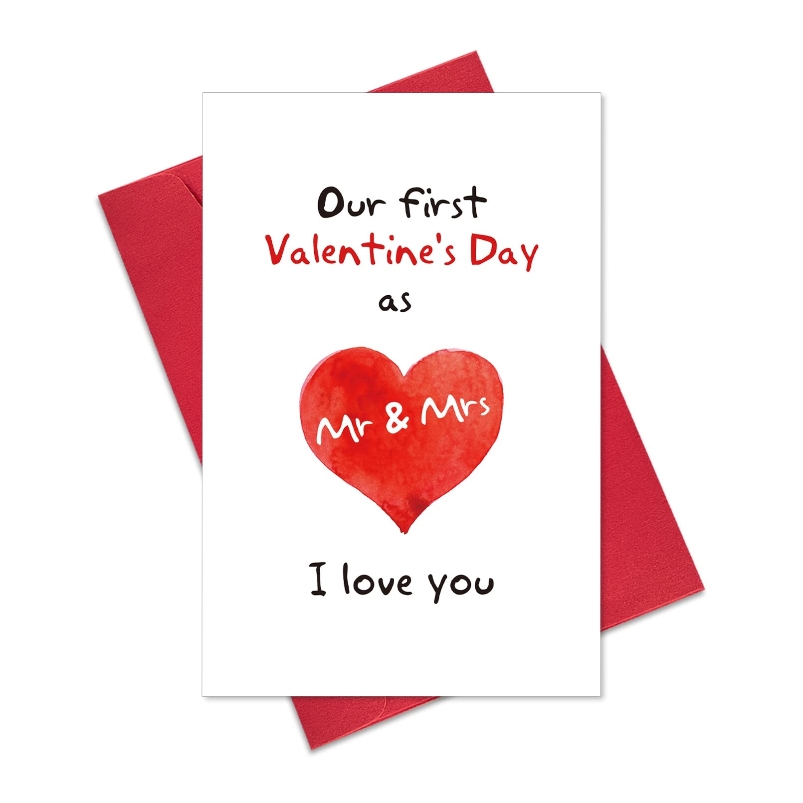 Amazon Ogeby First Valentine s Day Card For Couples Sweet 1st Valentine s Day Greeting Card Office Products