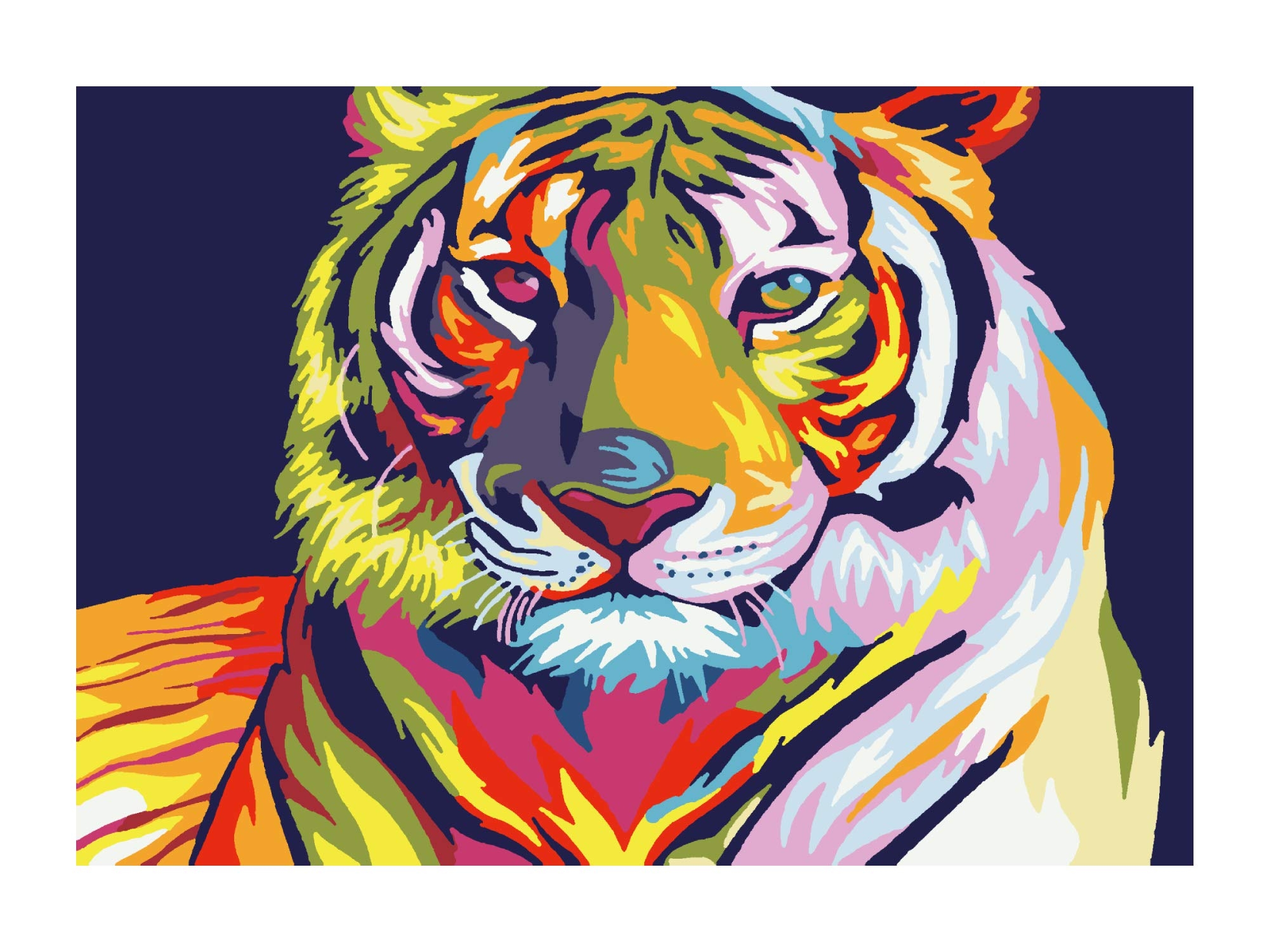 Amazon Painting By Numbers Tiger PDF For Adults Kids Printable Cute Animals Paint By Numbers To Print Activity At Home Instant Download Materials Are NOT Included Arts Crafts Sewing