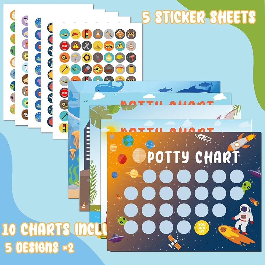 Amazon Potty Training Chart For Toddler Boys 17 PCS Potty Training Sticker Chart 5 Fun Styles Potty Reward Chart Toddler With Stickers Potty Chart Potty Sticker Chart Baby