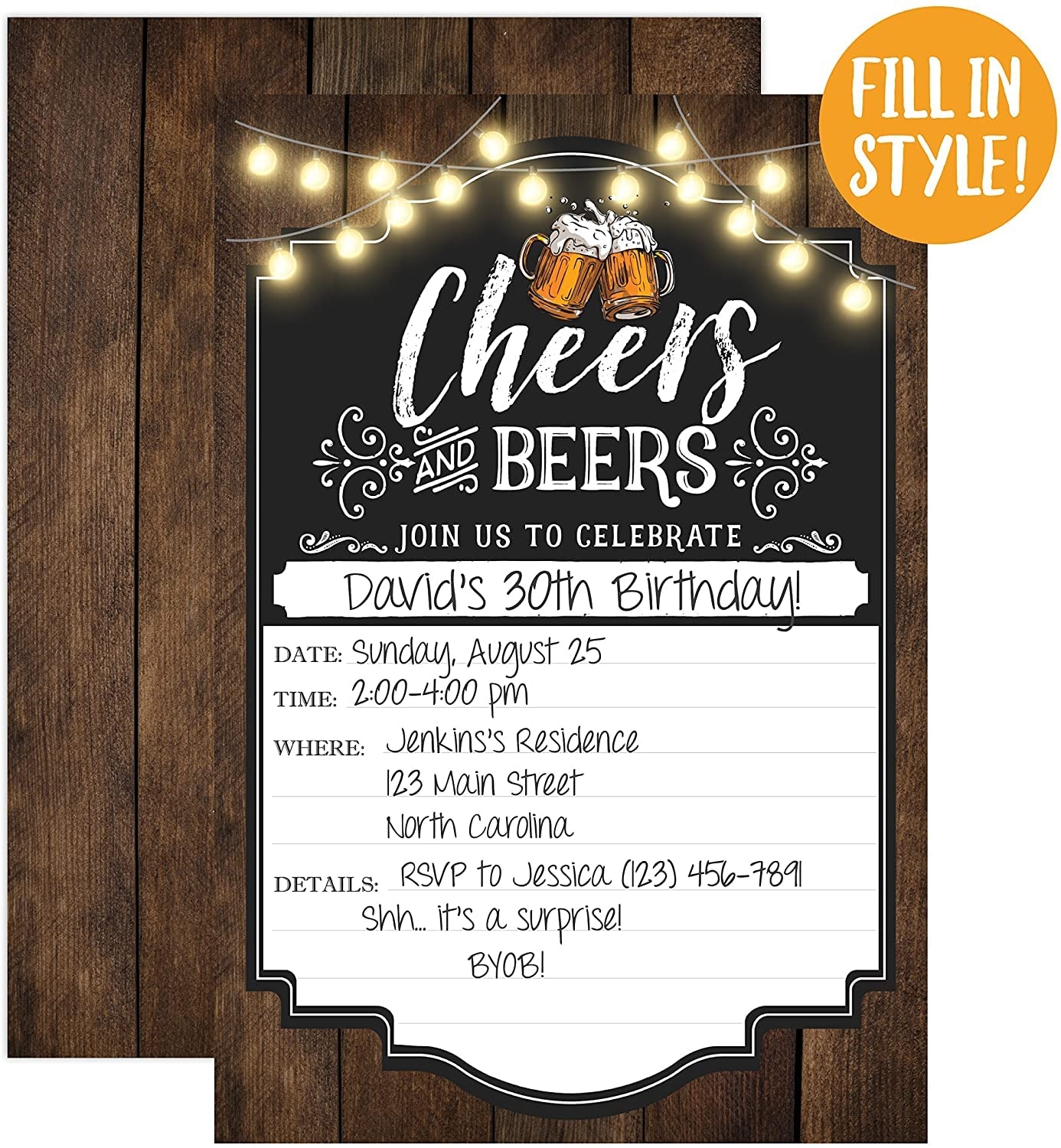 Amazon Your Main Event Prints 20 Cheers And Beers Birthday Invitation Adult Birthday Party Invites 30 Years 40 Years 50 Years 21 Years 20 Fill In Invitations With 20 Envelopes Home Kitchen