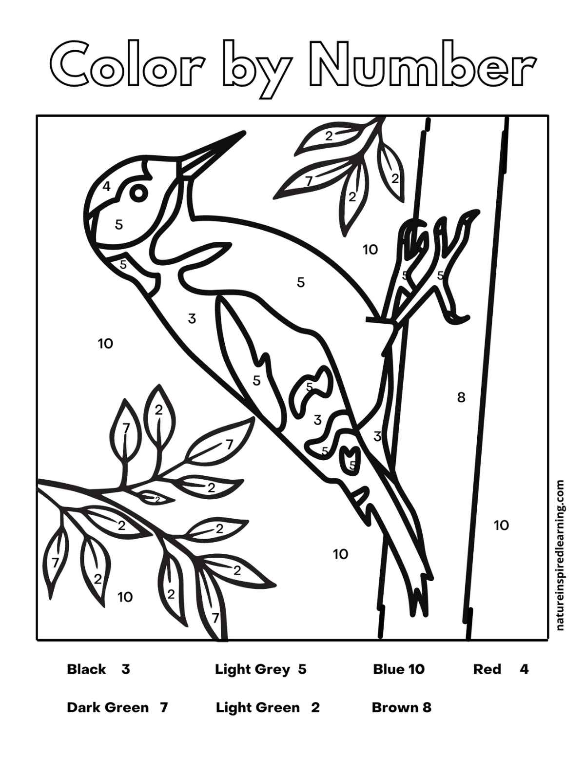 Animal Color By Number Worksheets Nature Inspired Learning