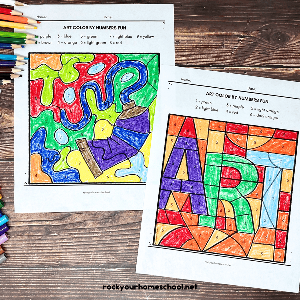 Art Color By Number Pages For Fun Activities 6 Free Rock Your Homeschool