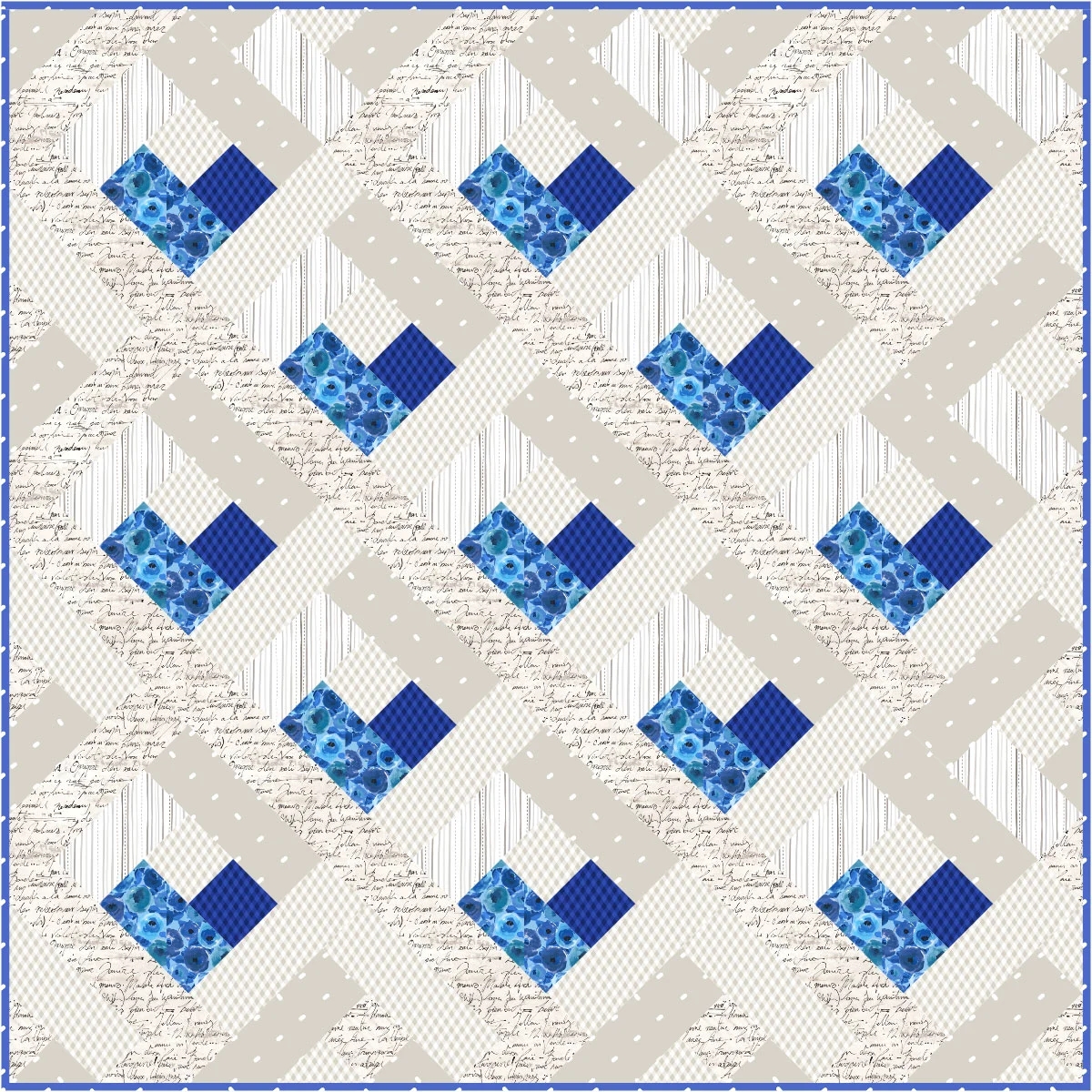 Baby Heart Log Cabin Quilt Free Quilt Pattern