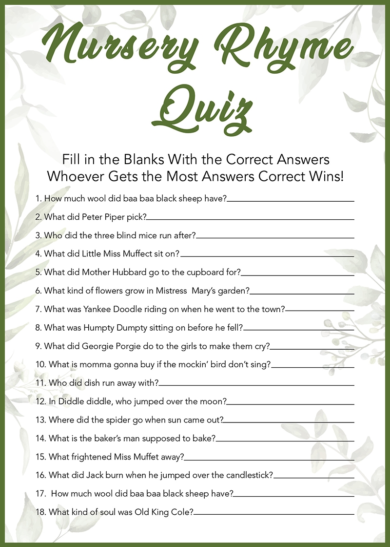 Free Printable Baby Shower Games Uk