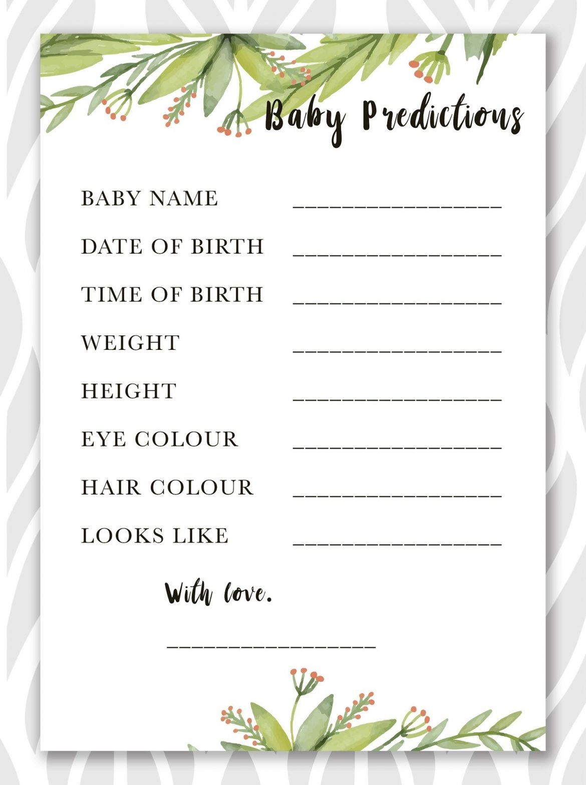 Baby Shower Printable Top