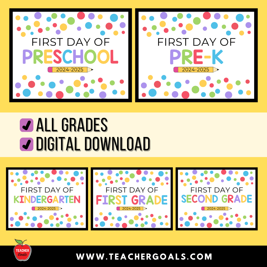 Back To School FREE Printable Signs 2024 2025