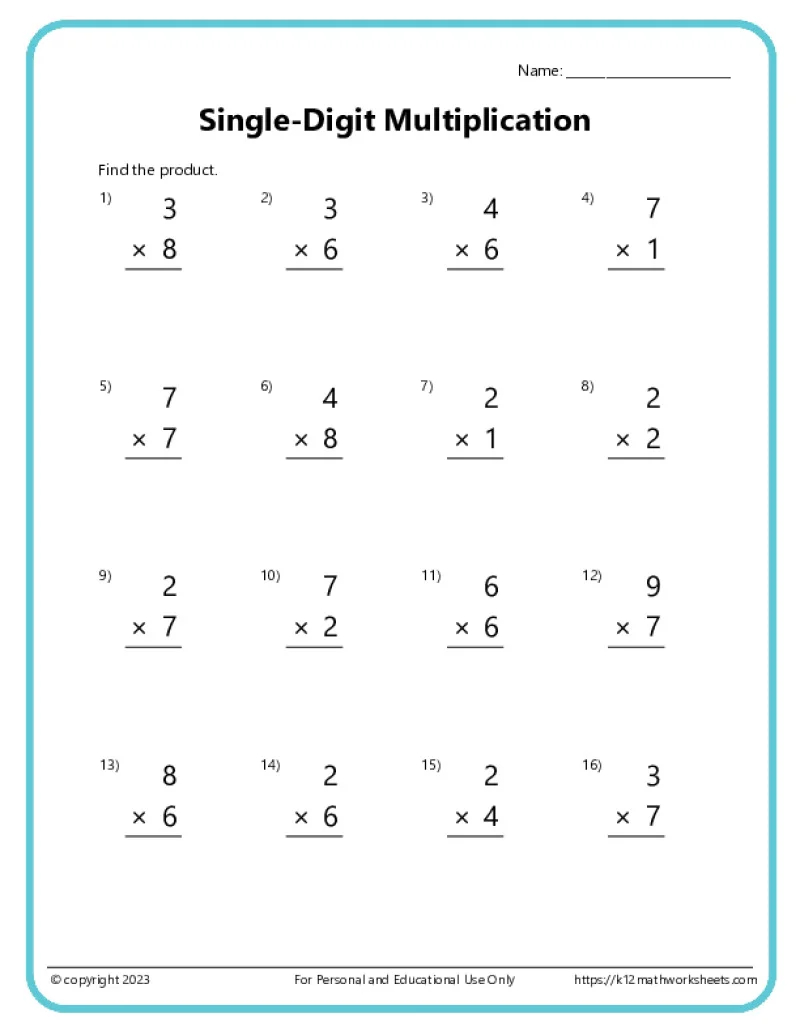 Free Printable Multiplication Worksheets 4s