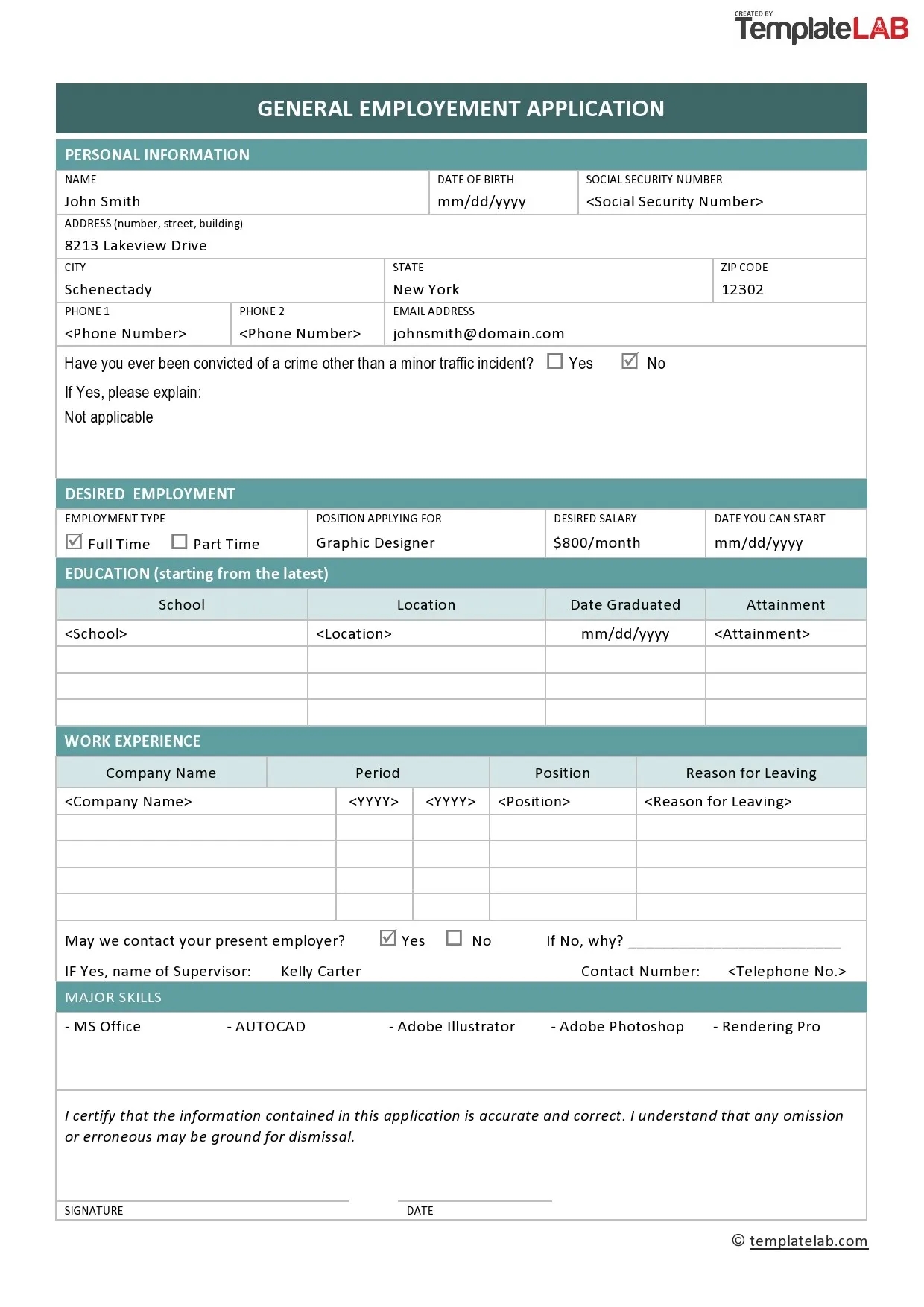 Basic Printable Job Application Printable Party Favors