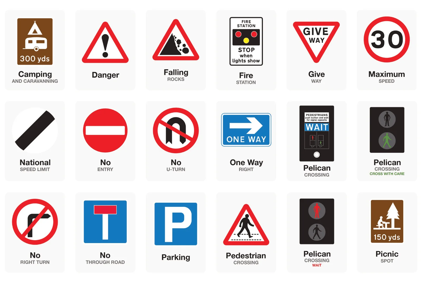 Basic Road Signs UK Paperzip