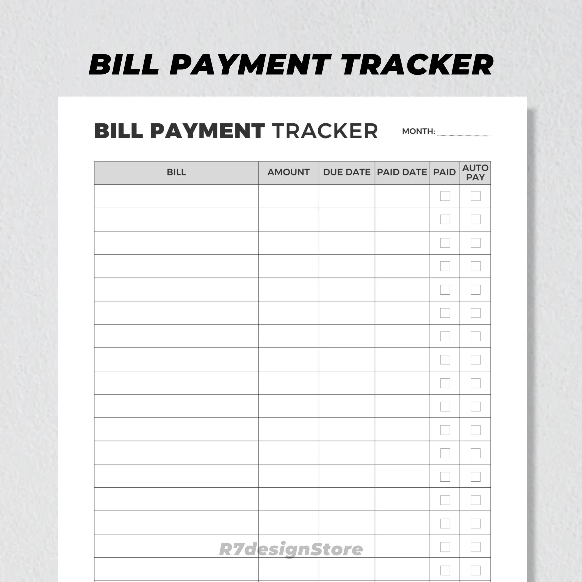 Bill Payment Tracker Printable Monthly Bill Payment Checklist Expense Budget Planner Financial Organizer Template A4 A5 US Letter PDF Etsy