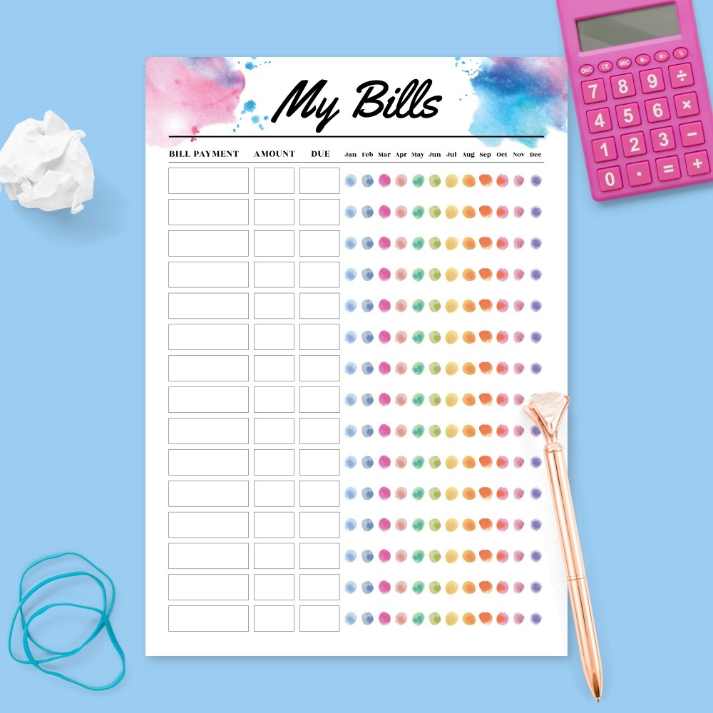 Free Printable Bill Pay Log