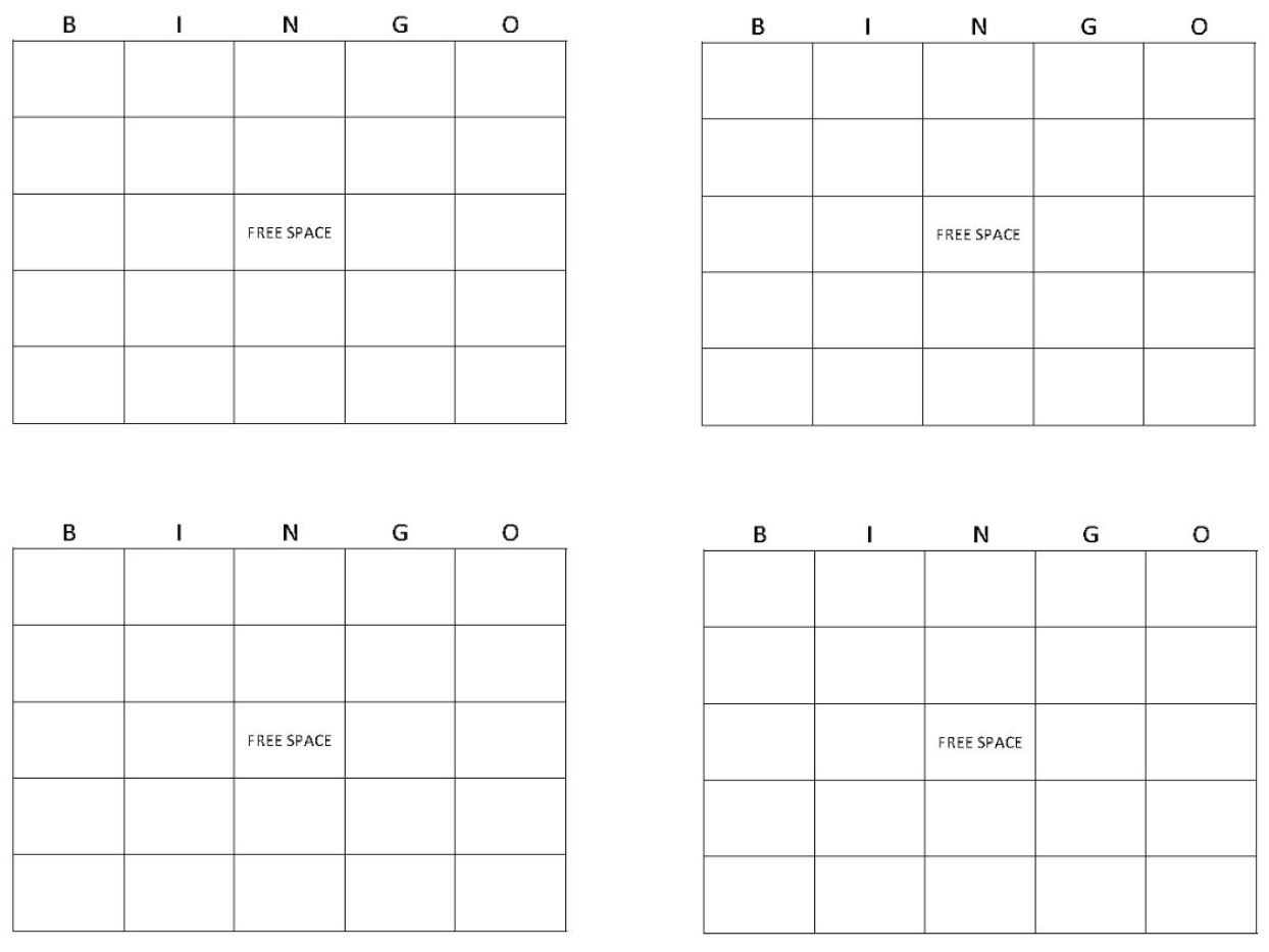 Bingo Card Template Bingo Template Worksheets Library