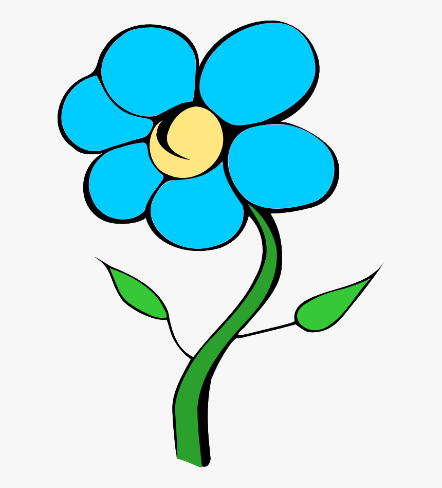 Black And Blue Flower Clipart Clip Art Library Printable Flowers With Stems HD Png Download Kindpng
