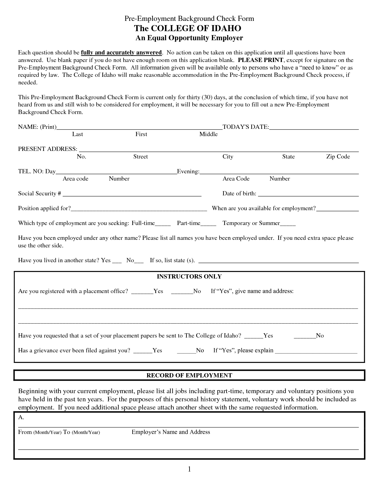 Blank Application For Employment 10 Free PDF Printables Printablee Worksheets Library