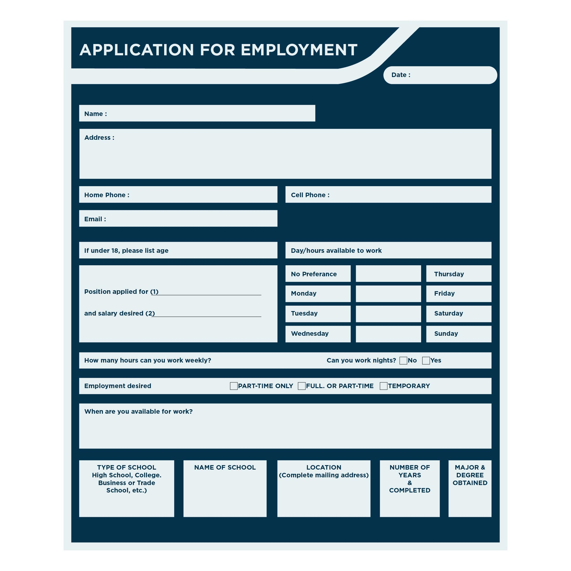 Blank Application For Employment 10 Free PDF Printables Printablee