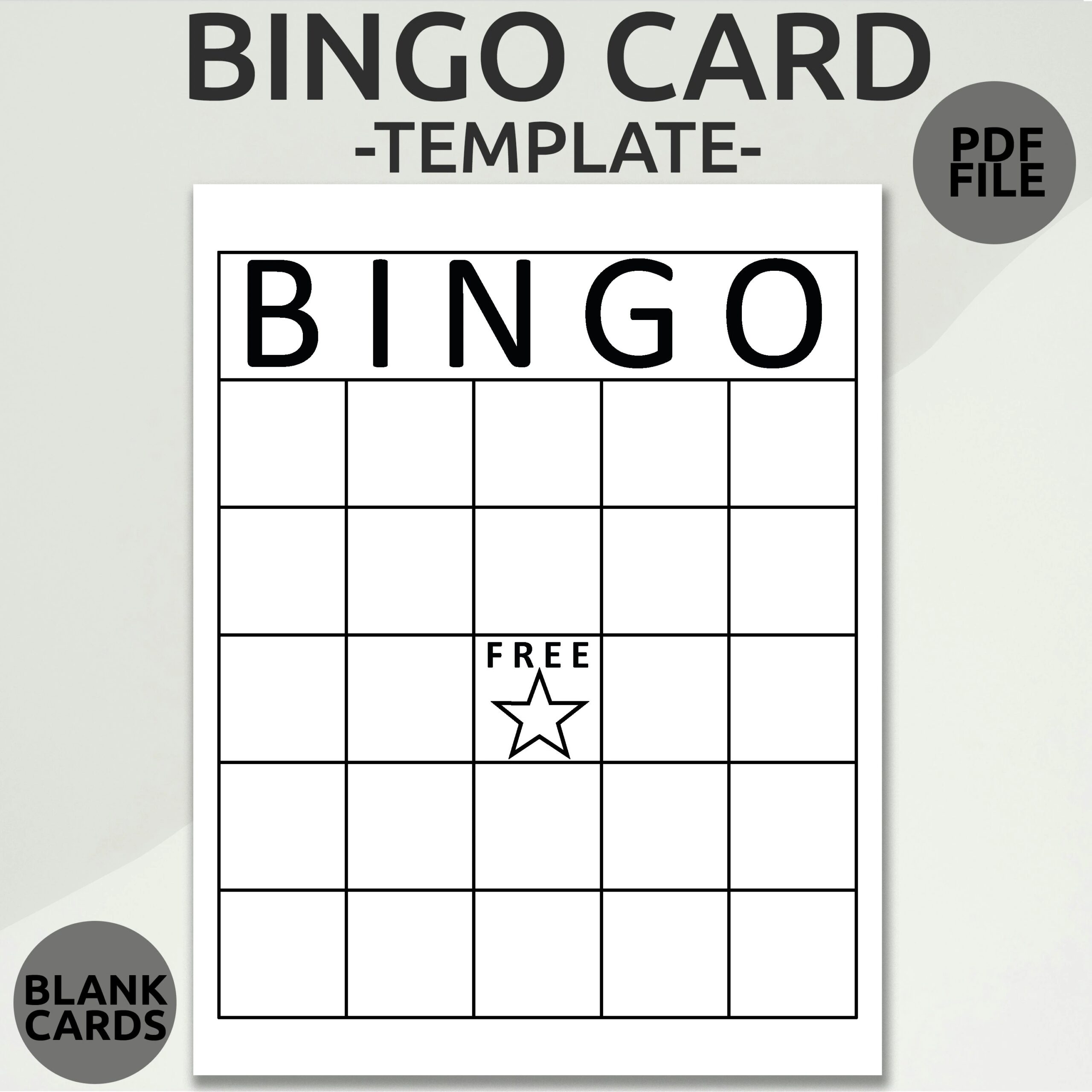 Blank Bingo Card Template Fun Bingo Party Game Printable Bingo Game Prints 1 2 4 6 And 9 Per Page Plain Bingo Card Party Game Etsy